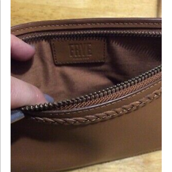 New $218 FRYE Tan Leather Braid BELT Remove BAG XL - Picture 7 of 13